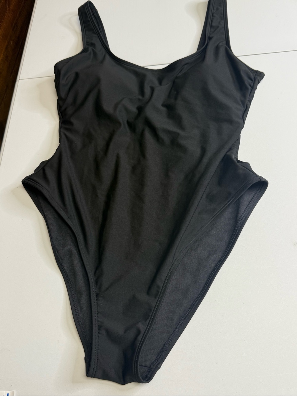 No Boundaries Black Scoop-Back One-Piece Swimsuit Size L 12-14